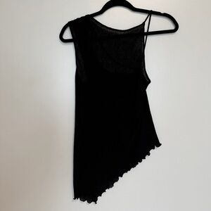 Pull&Bear Black Asymmetrical Tank Top